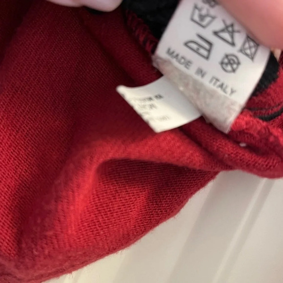 Anna Belloni Made in Italy Red with Black Appliqué Sweater Sz M - Picture 5 of 5